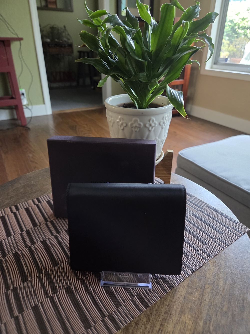 Prada Black Nylon/Saffiano Leather Wallet - Picture 2 of 6